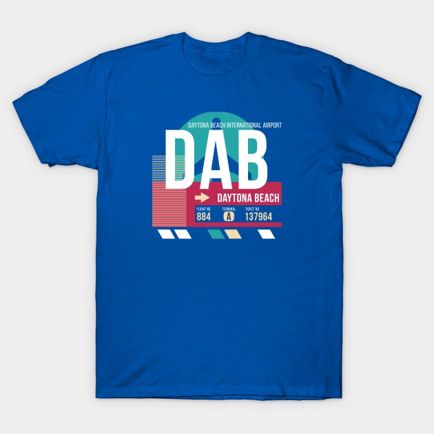 Daytona Beach, Florida (DAB) Airport Code Baggage Tag T-Shirt by SLAG_Creative